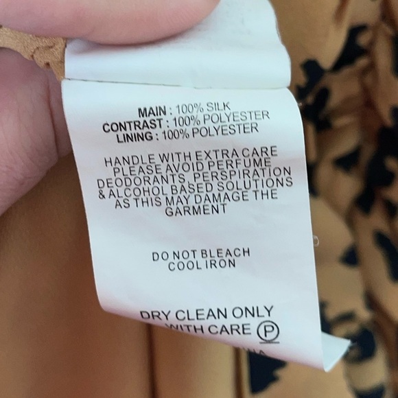 NICHOLAS Ruched Leopard Print Silk Crepe Long Sleeve Mini Dress Size US 4 - Picture 11 of 13